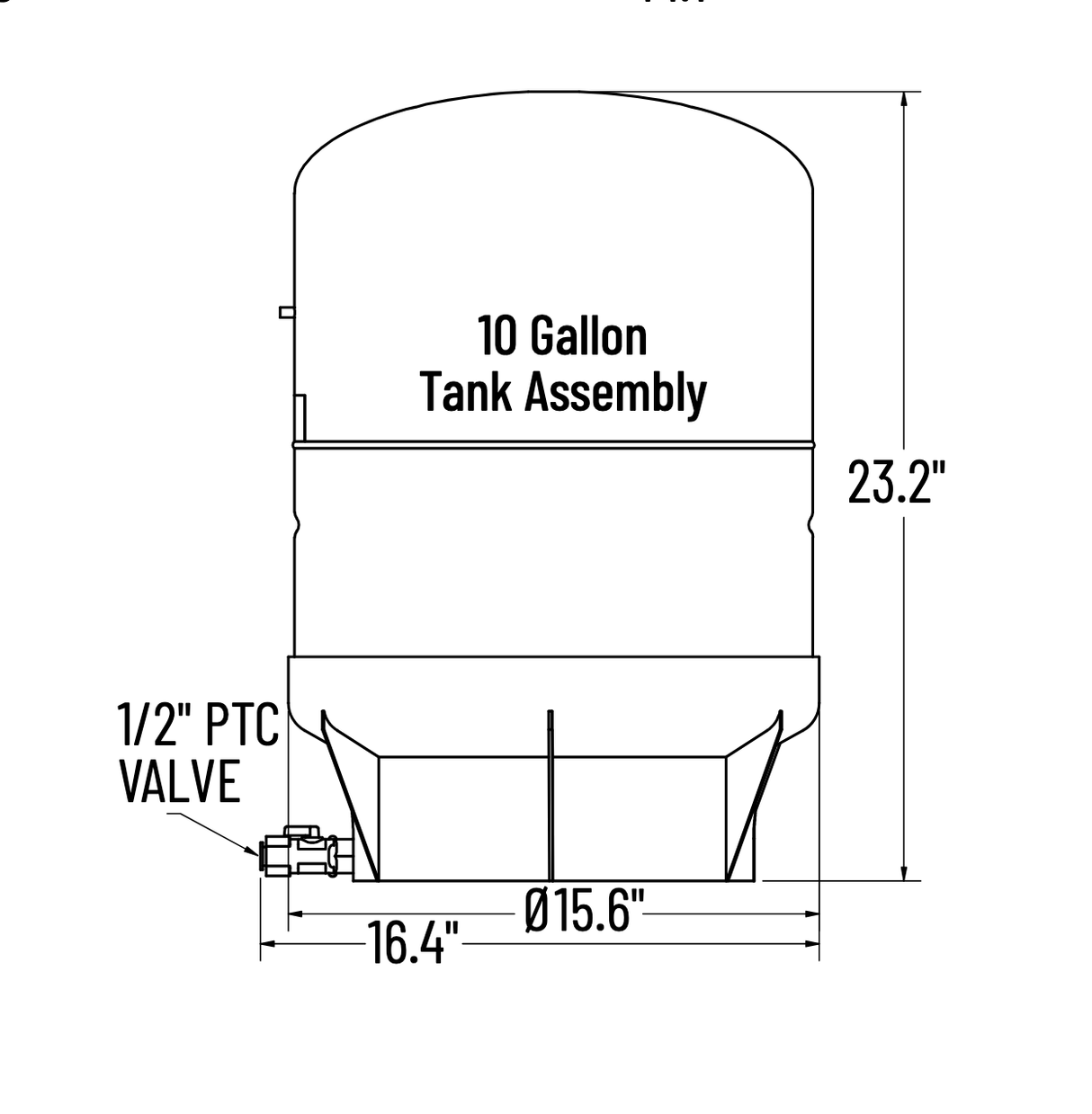 EV3158 - 40 EZ - RO 10GAL Reverse Osmosis Storage Tank - Black Rabbit Service Co.