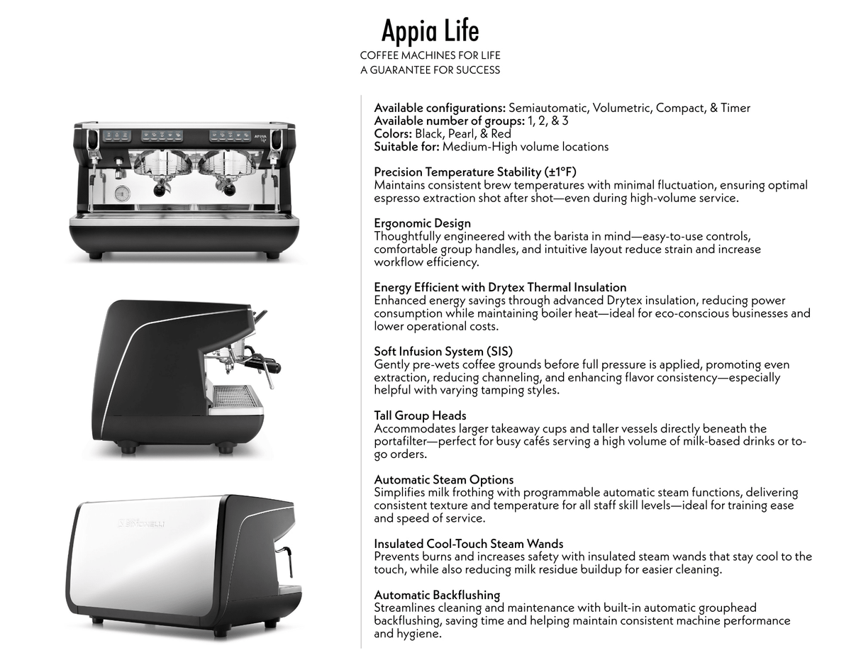 Nuova Simonelli Appia Life Compact Espresso Machine - Black Rabbit Service Co.