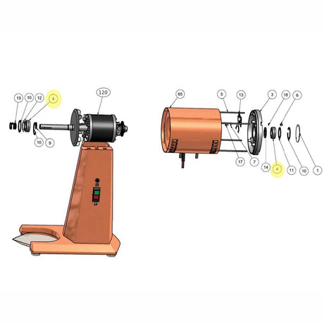 301016 Mahlkonig Deep Groove Bearing 6004-Zz - Black Rabbit Service Co.